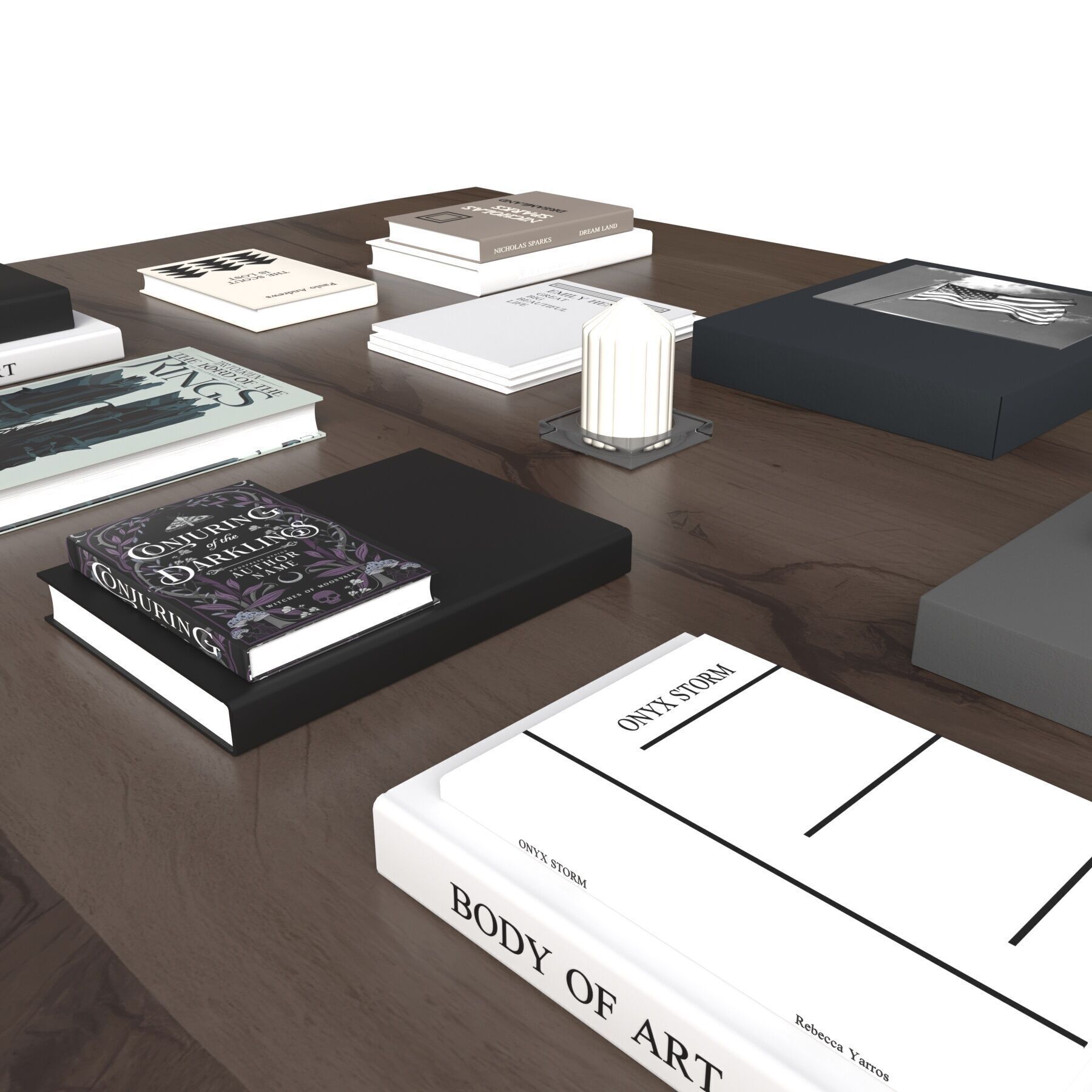 Custom made low wood coffee table 3D model_5