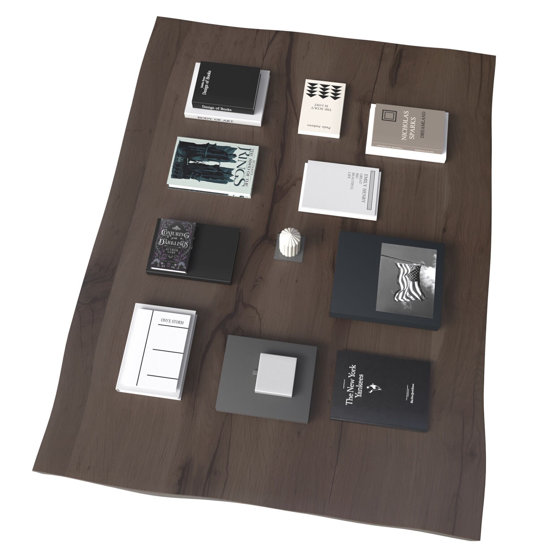 Custom made low wood coffee table 3D model_4