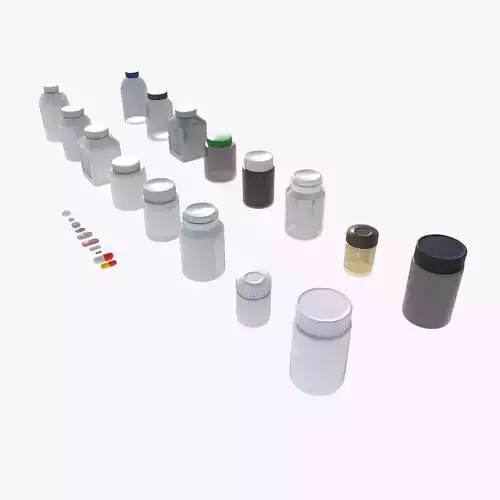 set of pill bottles