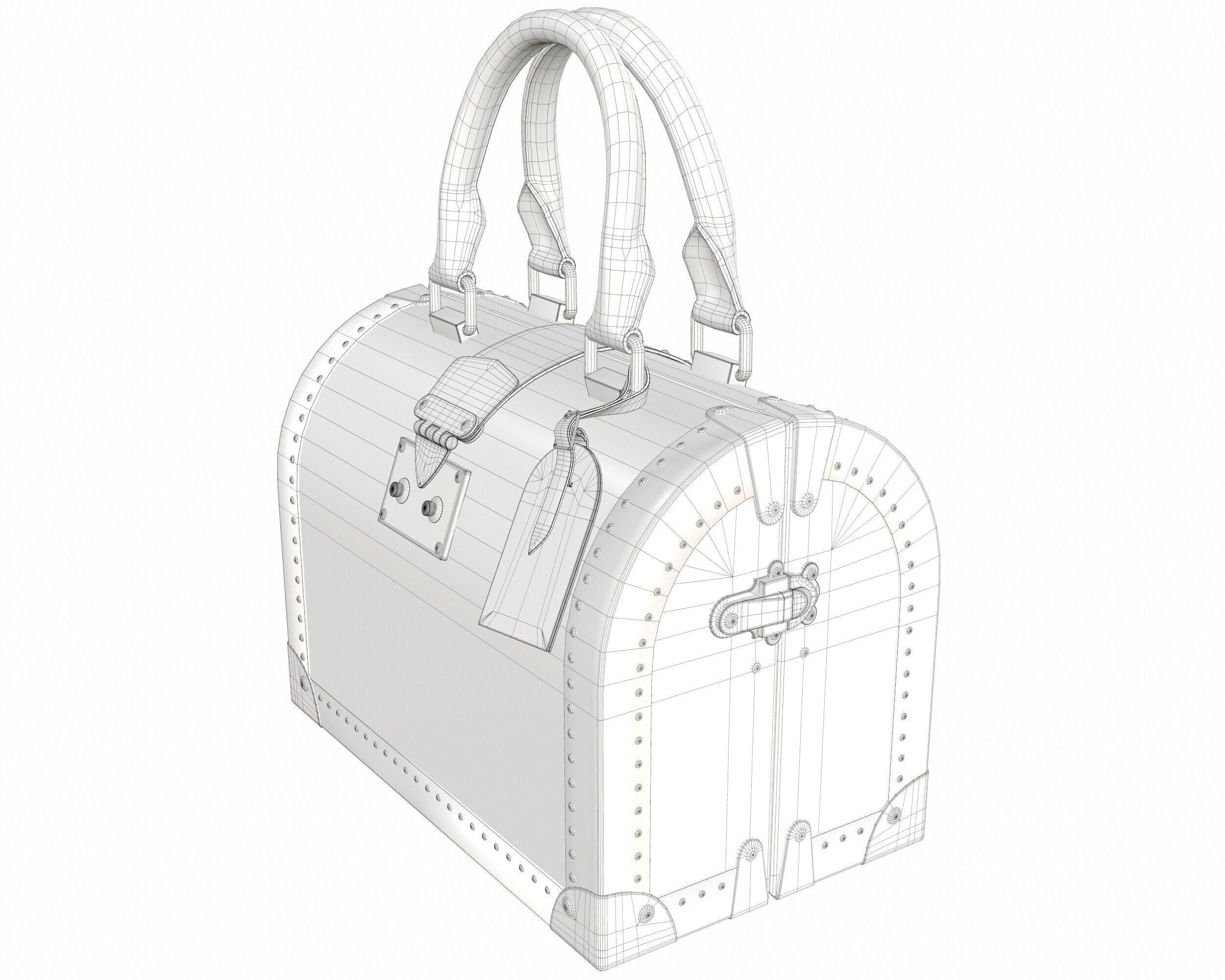 Louis Vuitton Speedy Trunk Bag Monogram Low-poly 3D model_15