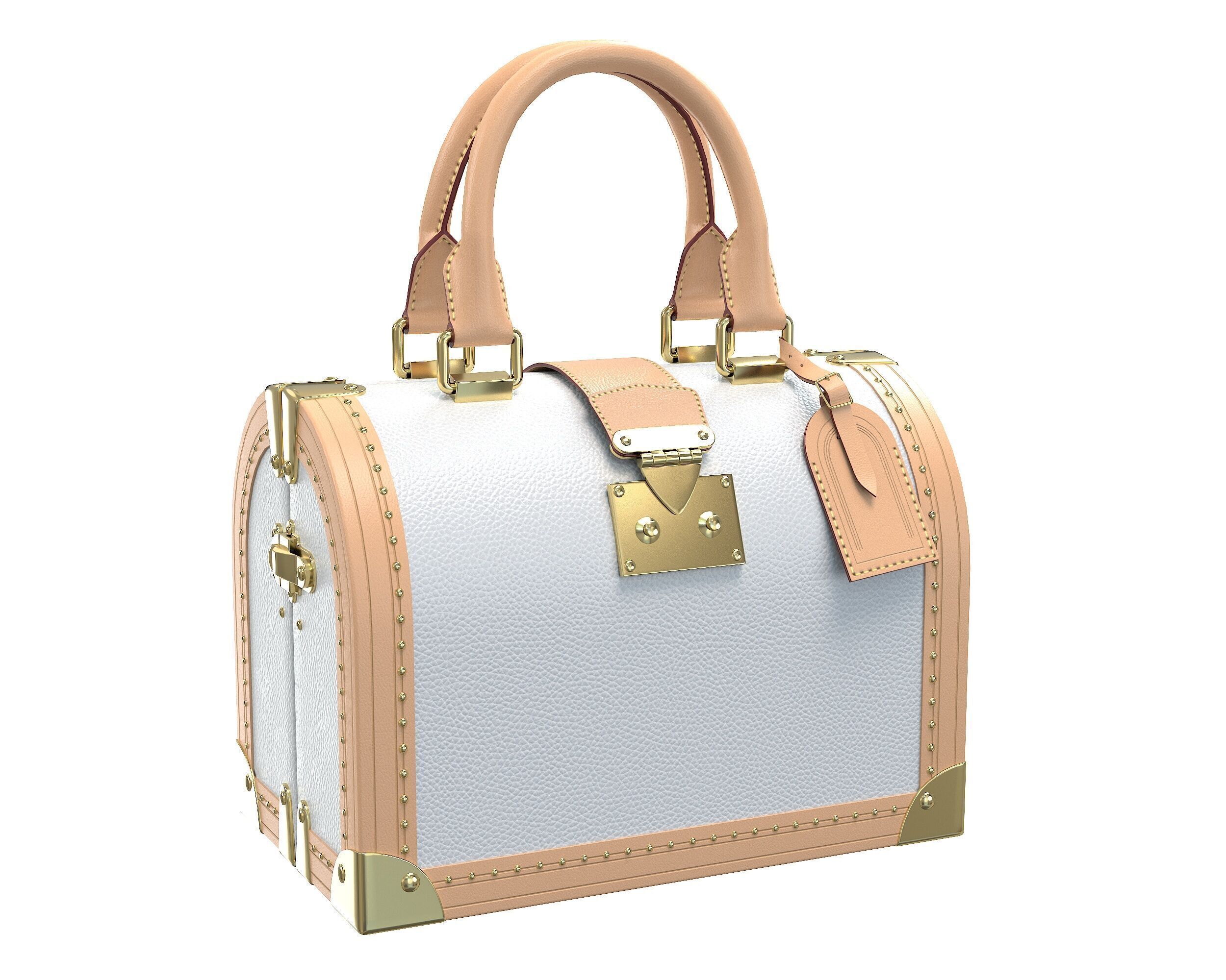 Louis Vuitton Speedy Trunk Bag Monogram Low-poly 3D model_6