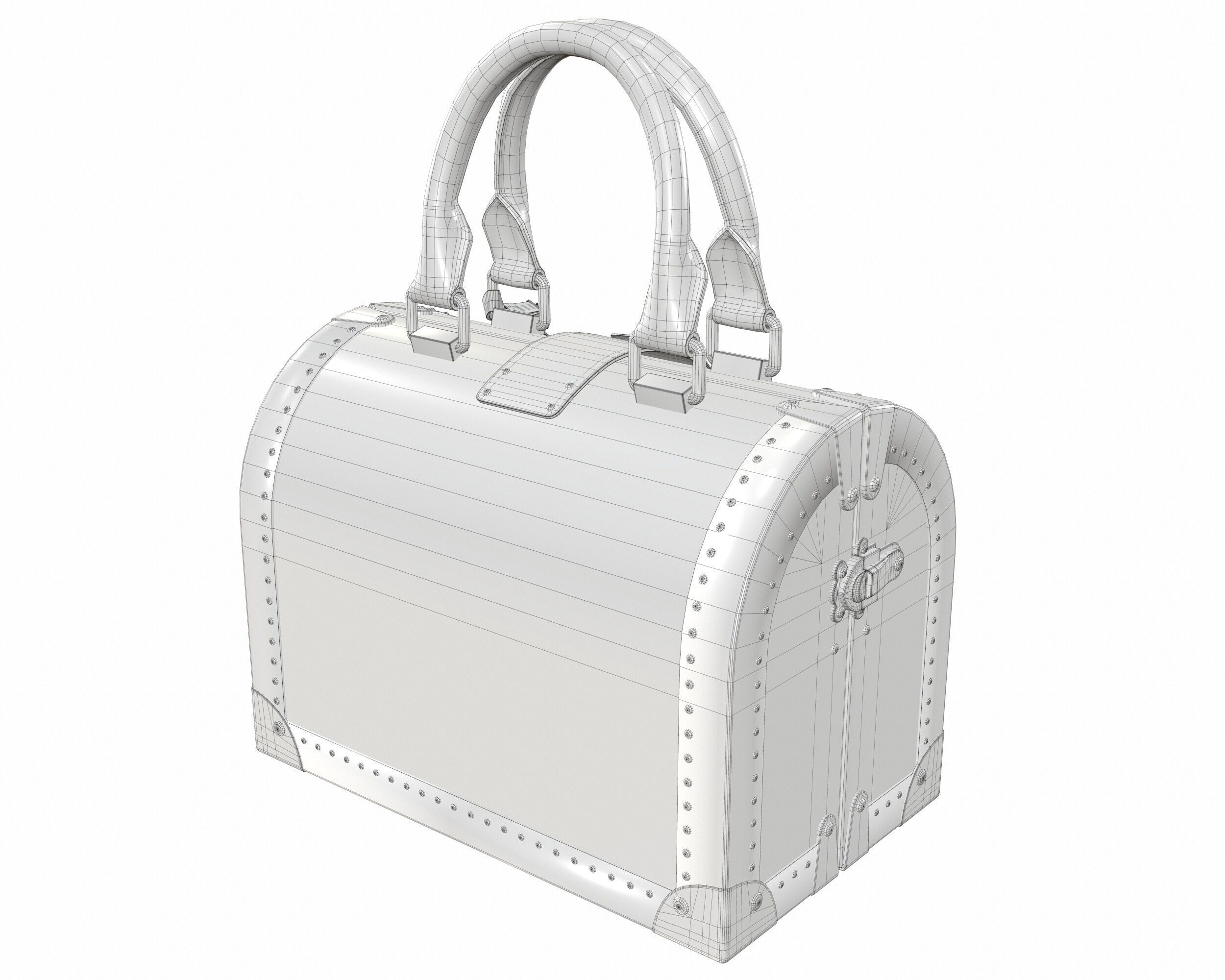 Louis Vuitton Speedy Trunk Bag Monogram Low-poly 3D model_16