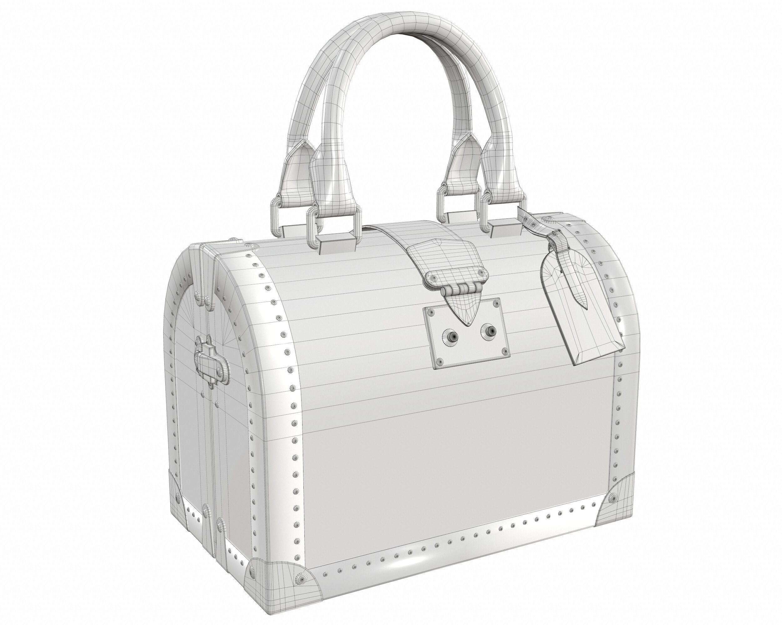 Louis Vuitton Speedy Trunk Bag Monogram Low-poly 3D model_14