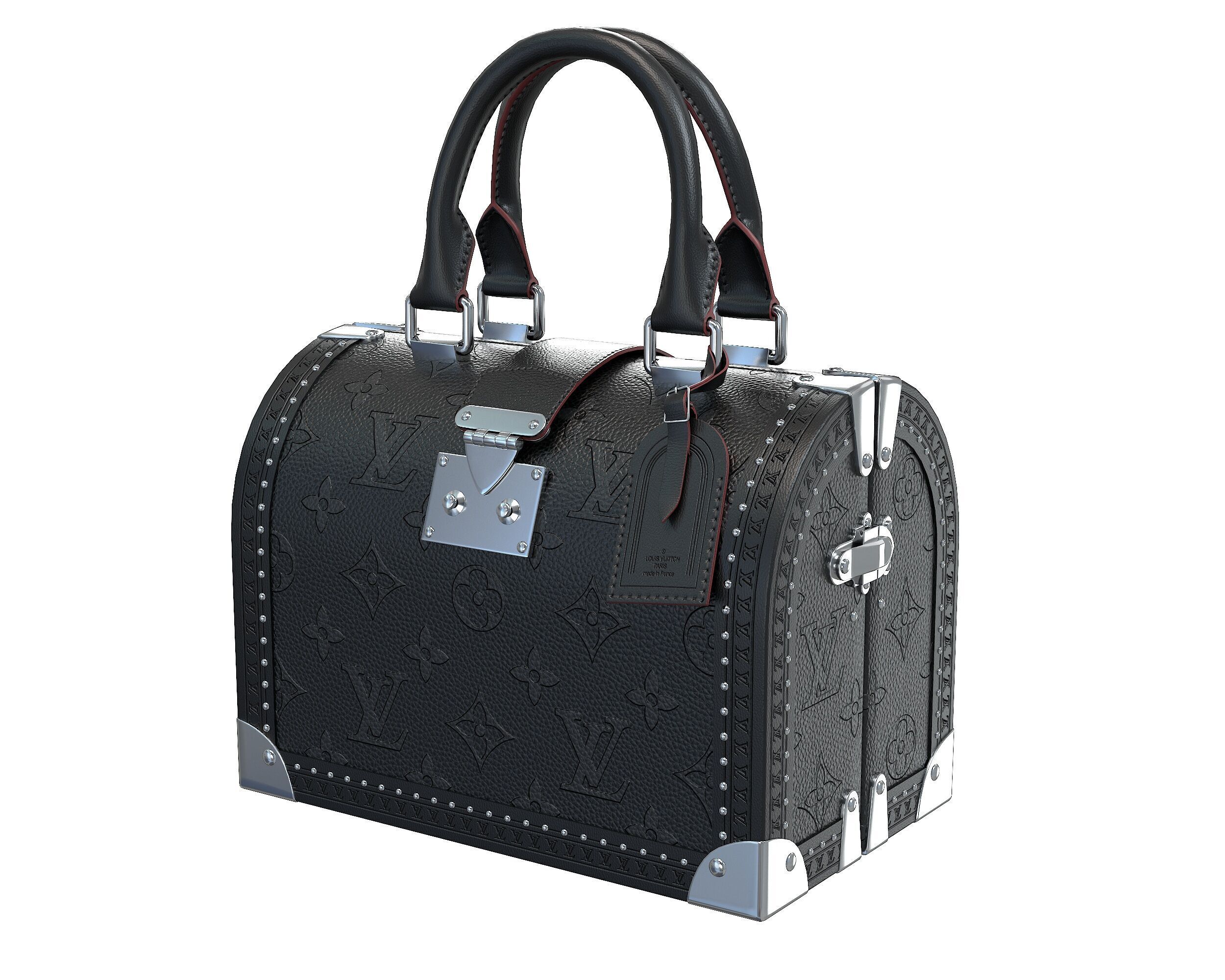 Louis Vuitton Speedy Trunk Bag Monogram Low-poly 3D model_1
