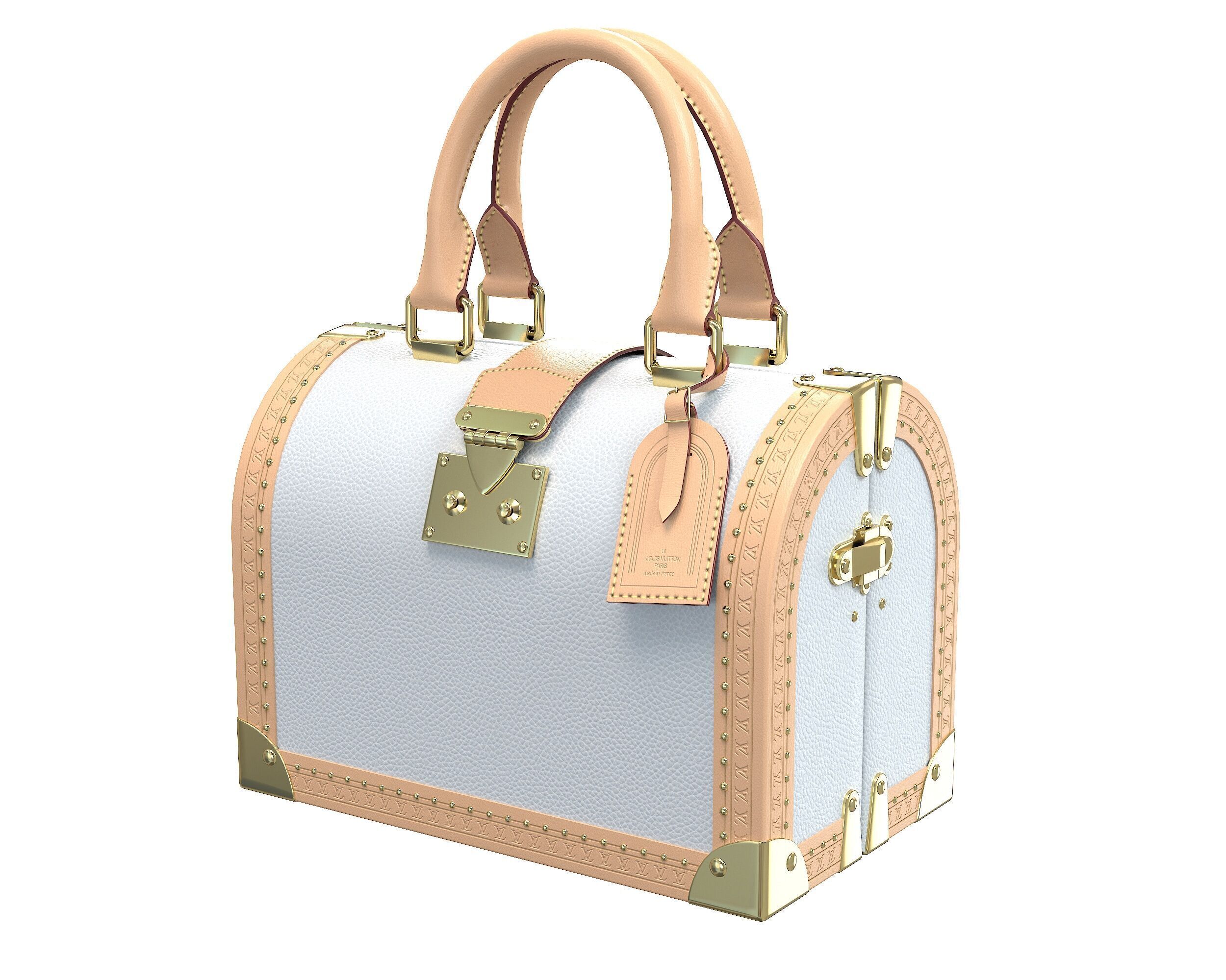 Louis Vuitton Speedy Trunk Bag Monogram Low-poly 3D model_3