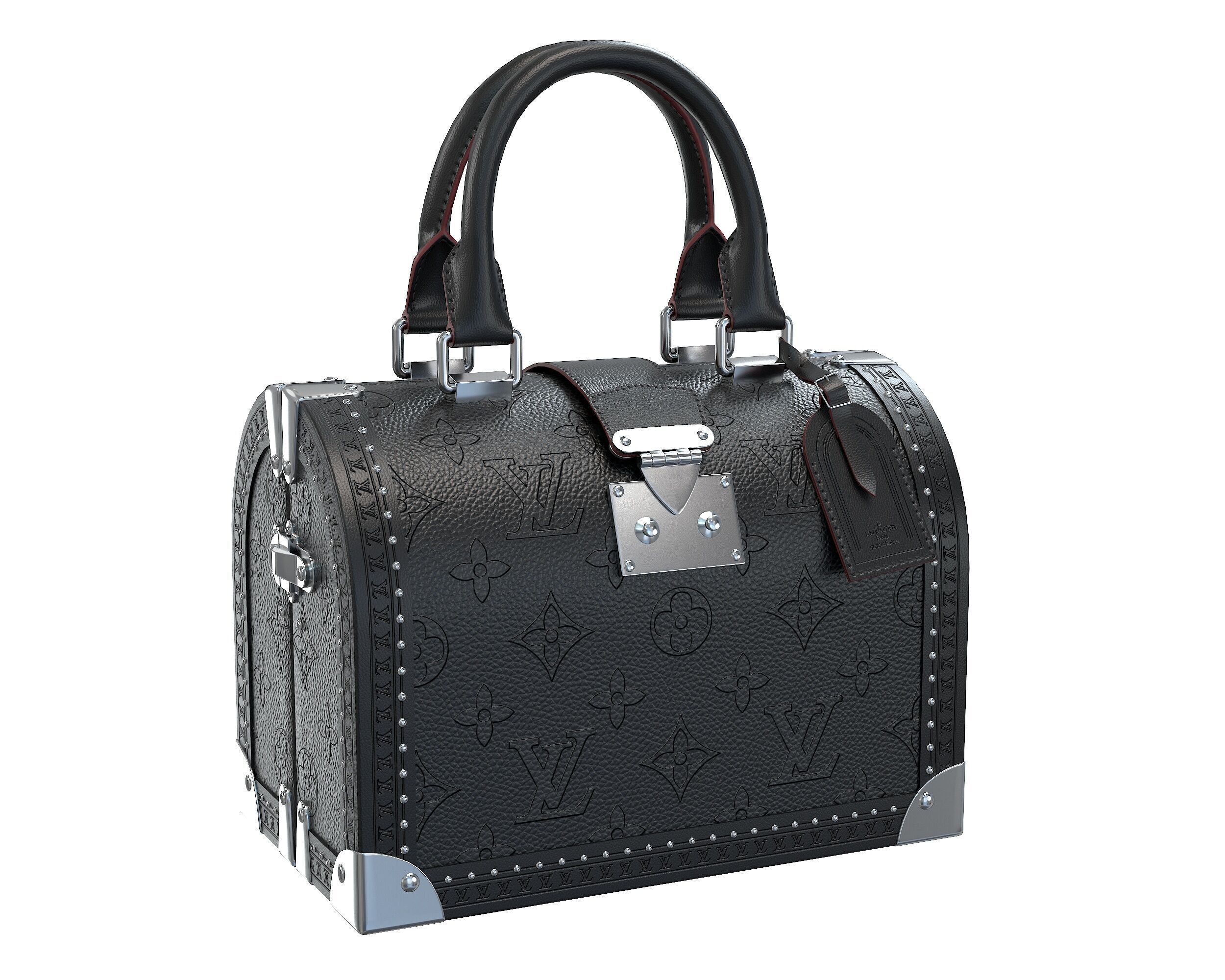 Louis Vuitton Speedy Trunk Bag Monogram Low-poly 3D model_12