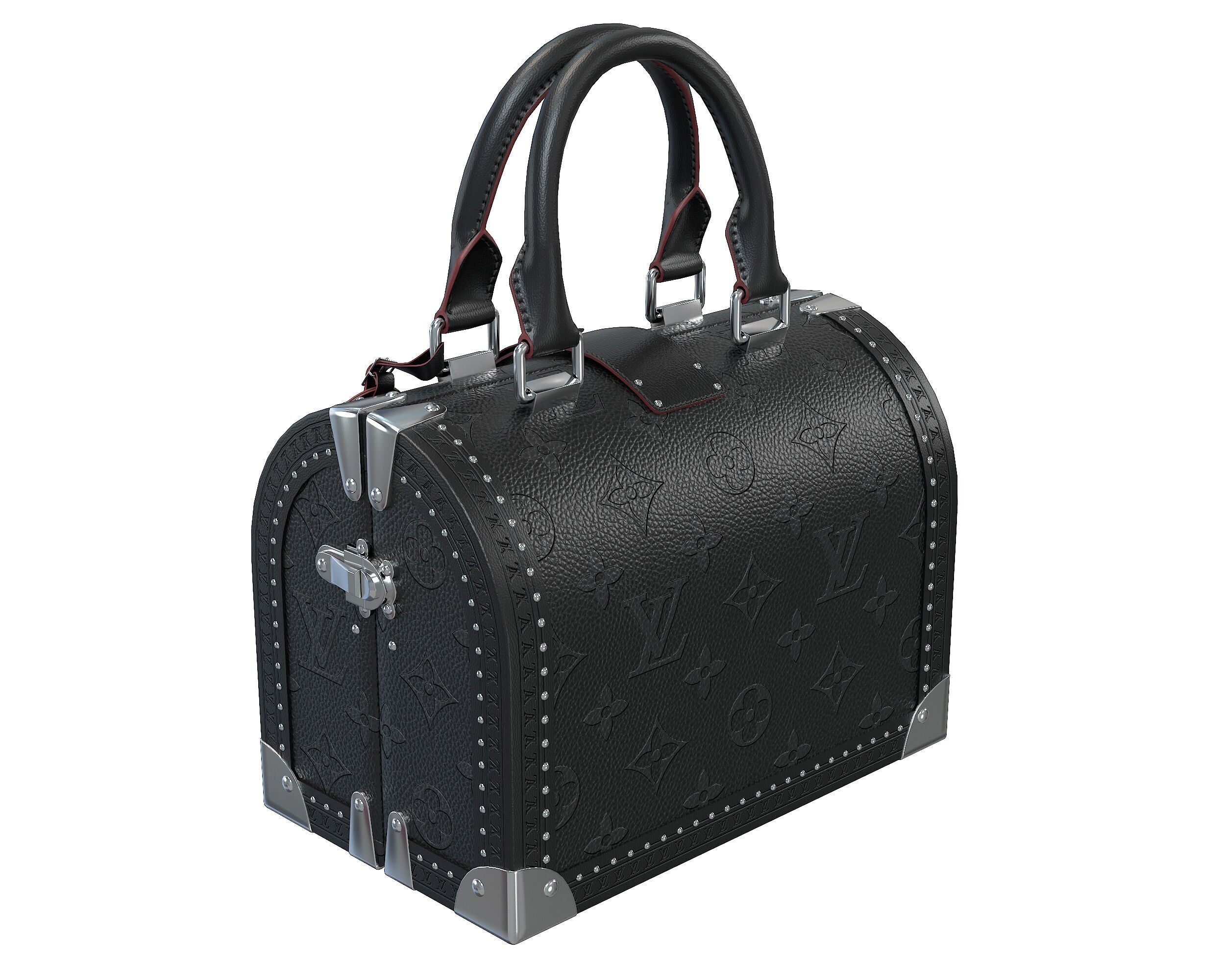Louis Vuitton Speedy Trunk Bag Monogram Low-poly 3D model_13
