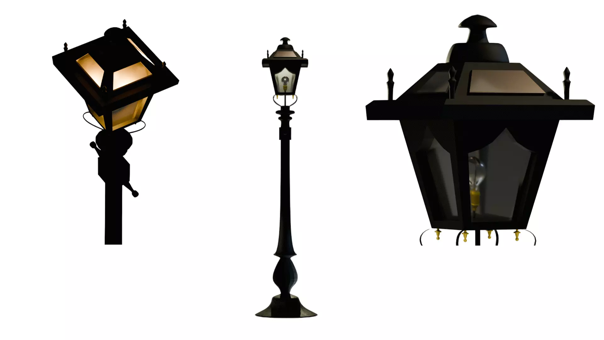 Victorian Street Lamp - High Quality Low Poly Low-poly 3D model