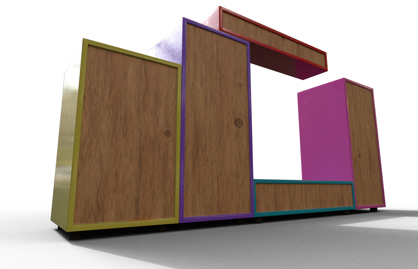 Set Modern Furniture 3D Model Low-poly 3D model_3