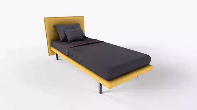 Gray Textile Bed