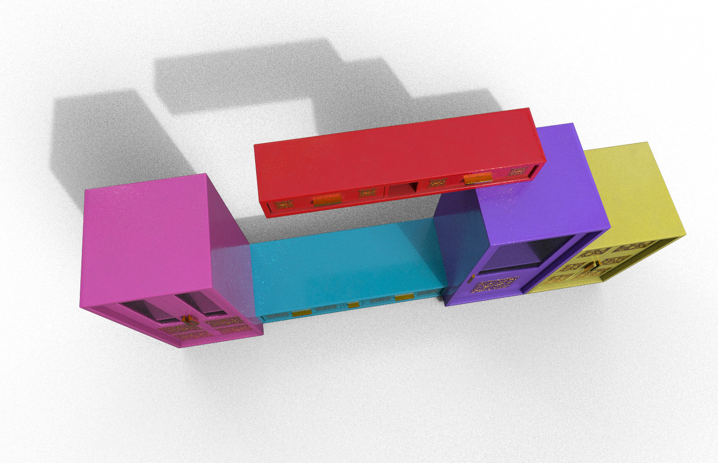 Pack 2 Sets Modern Furniture 3D Model Low-poly 3D model_6