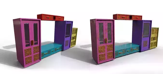Pack 2 Sets Modern Furniture 3D Model