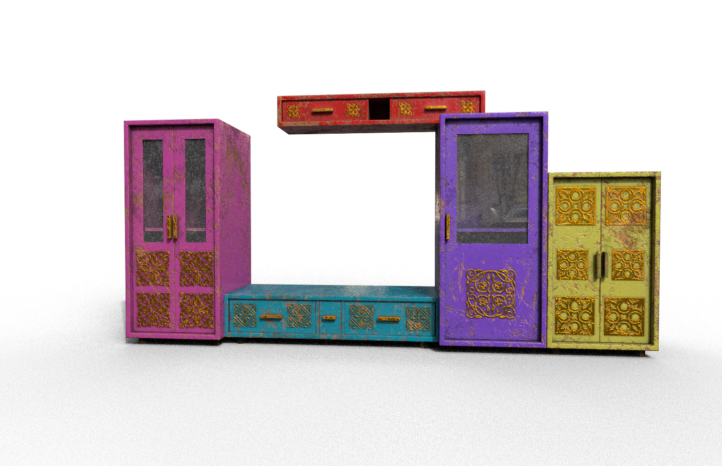 Pack 2 Sets Modern Furniture 3D Model Low-poly 3D model_5