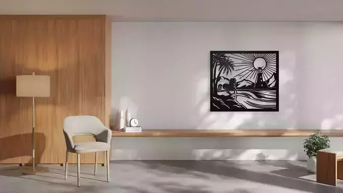 Horse and Lighthouse Coastal Wall Art