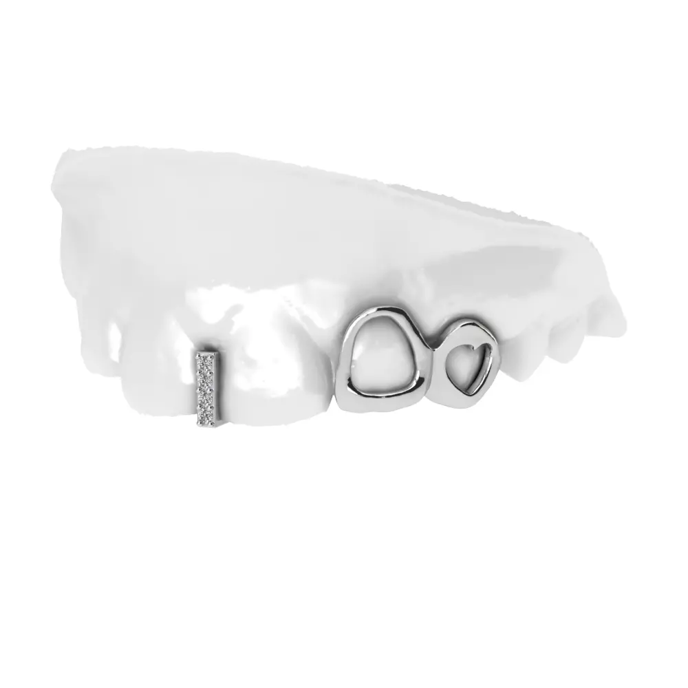 Grillz -gold -diamonds 3D print model_0