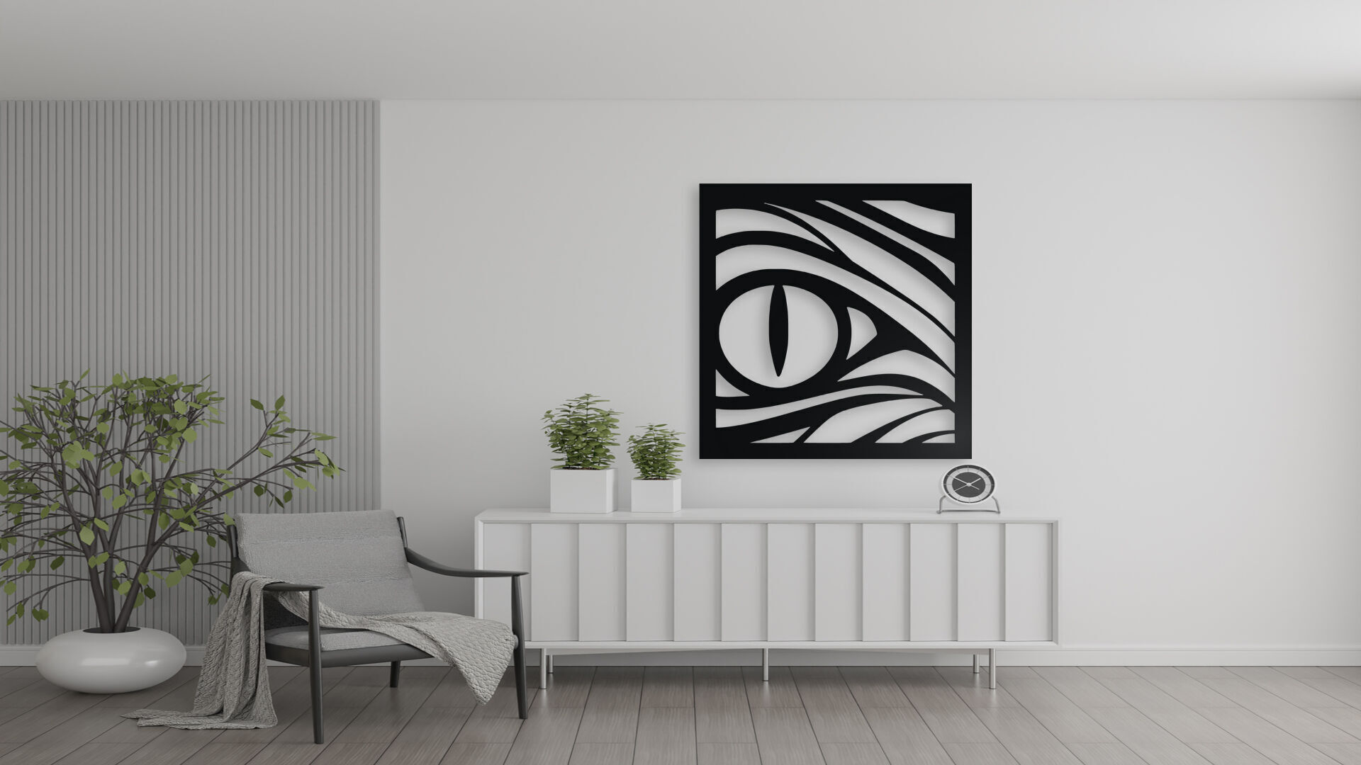 Tiger Eye Wall Art 3D print model_3