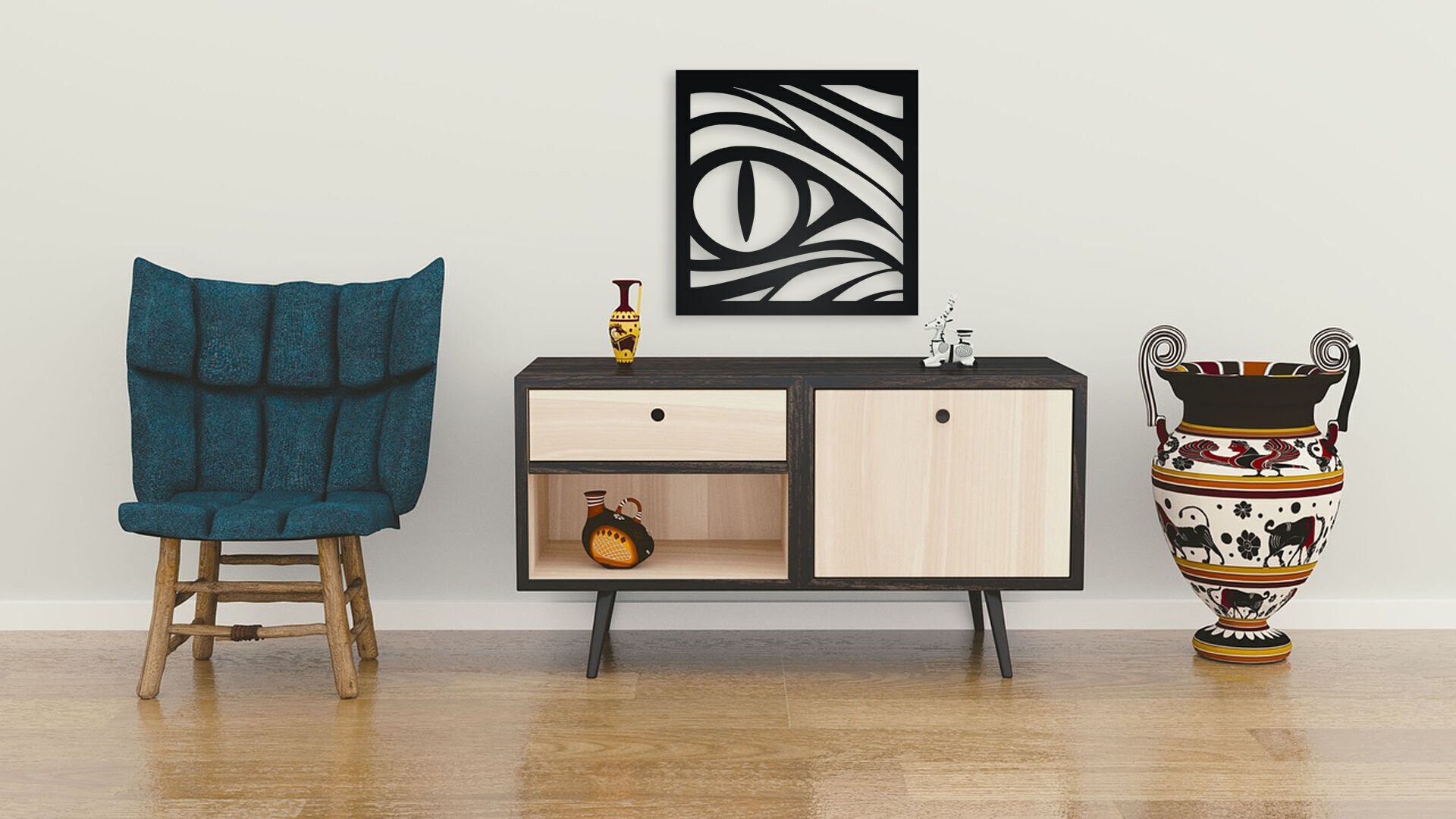 Tiger Eye Wall Art 3D print model_4