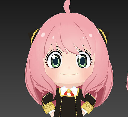 Two-dimensional girl Annie Low-poly 3D model