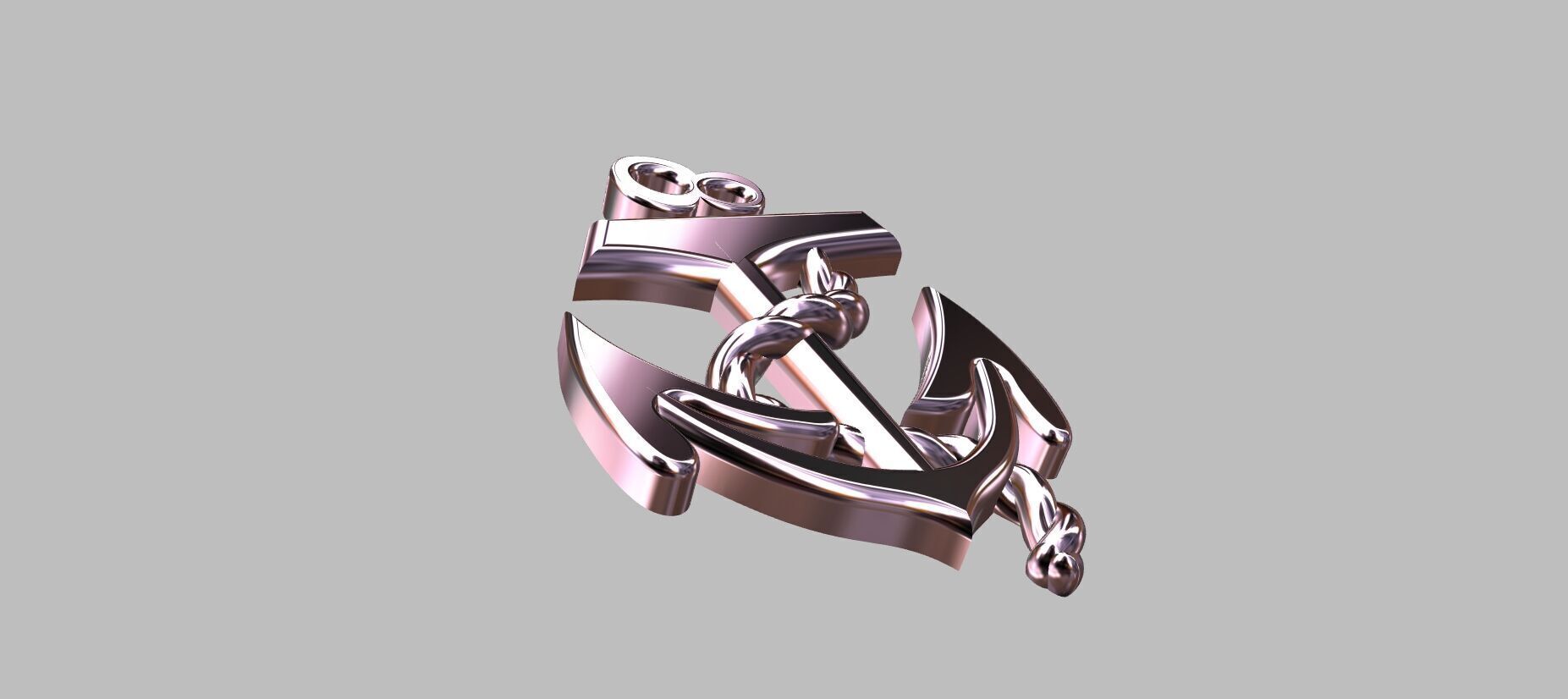  Anchor Pendant 3D print model_9
