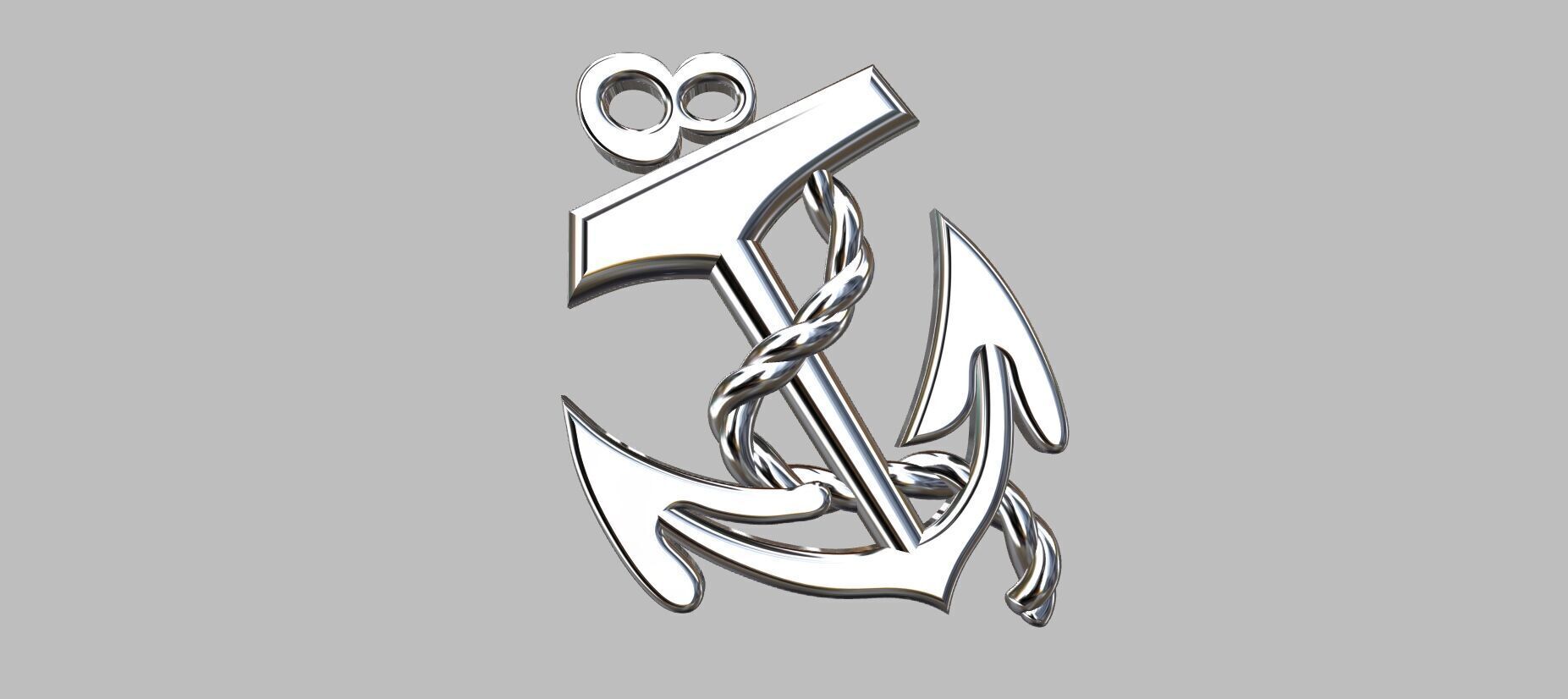  Anchor Pendant 3D print model_4