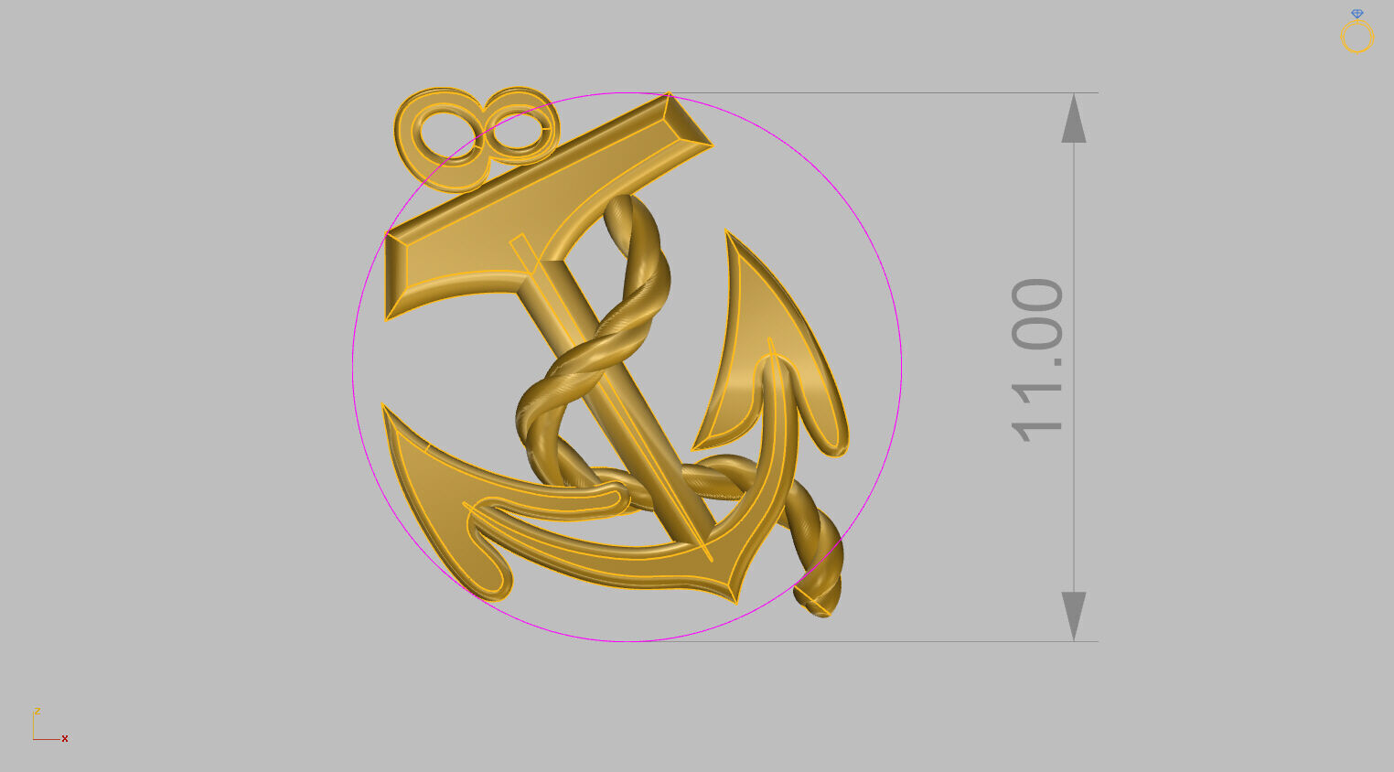  Anchor Pendant 3D print model_12