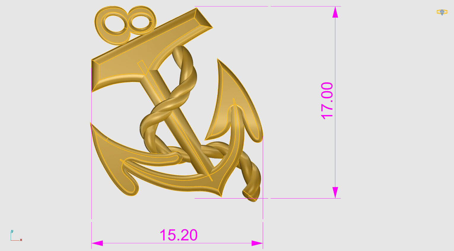  Anchor Pendant 3D print model_10
