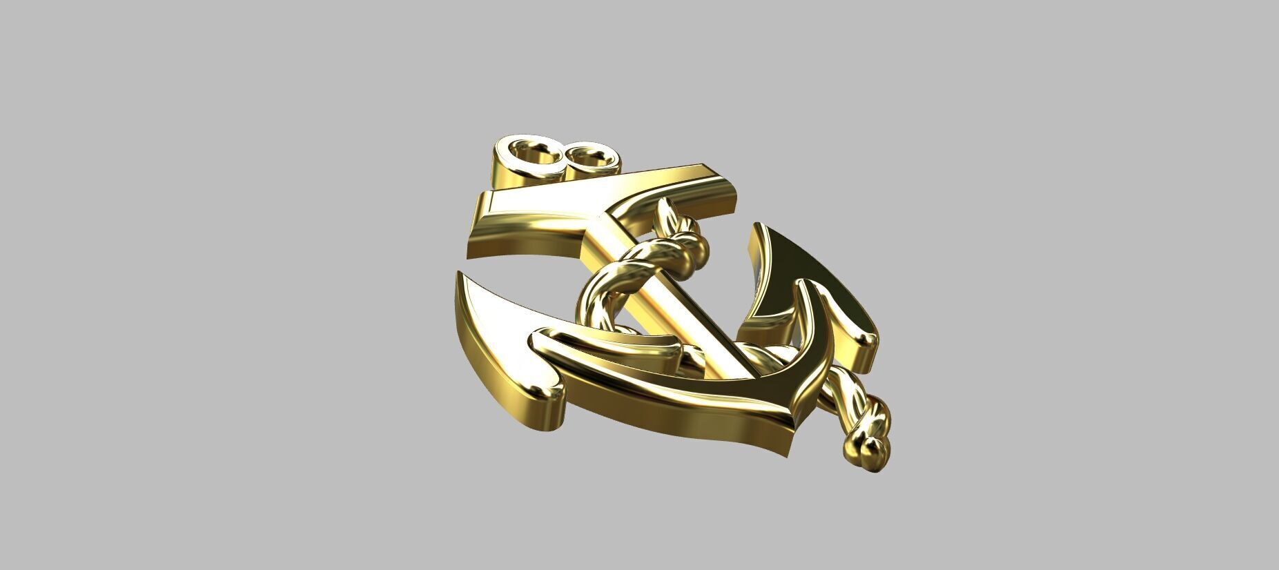 Anchor Pendant 3D print model_3