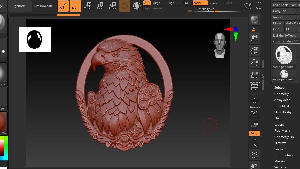 EAGLE RELIEF FOR CNC AND 3D PRINTING 3D print model_2