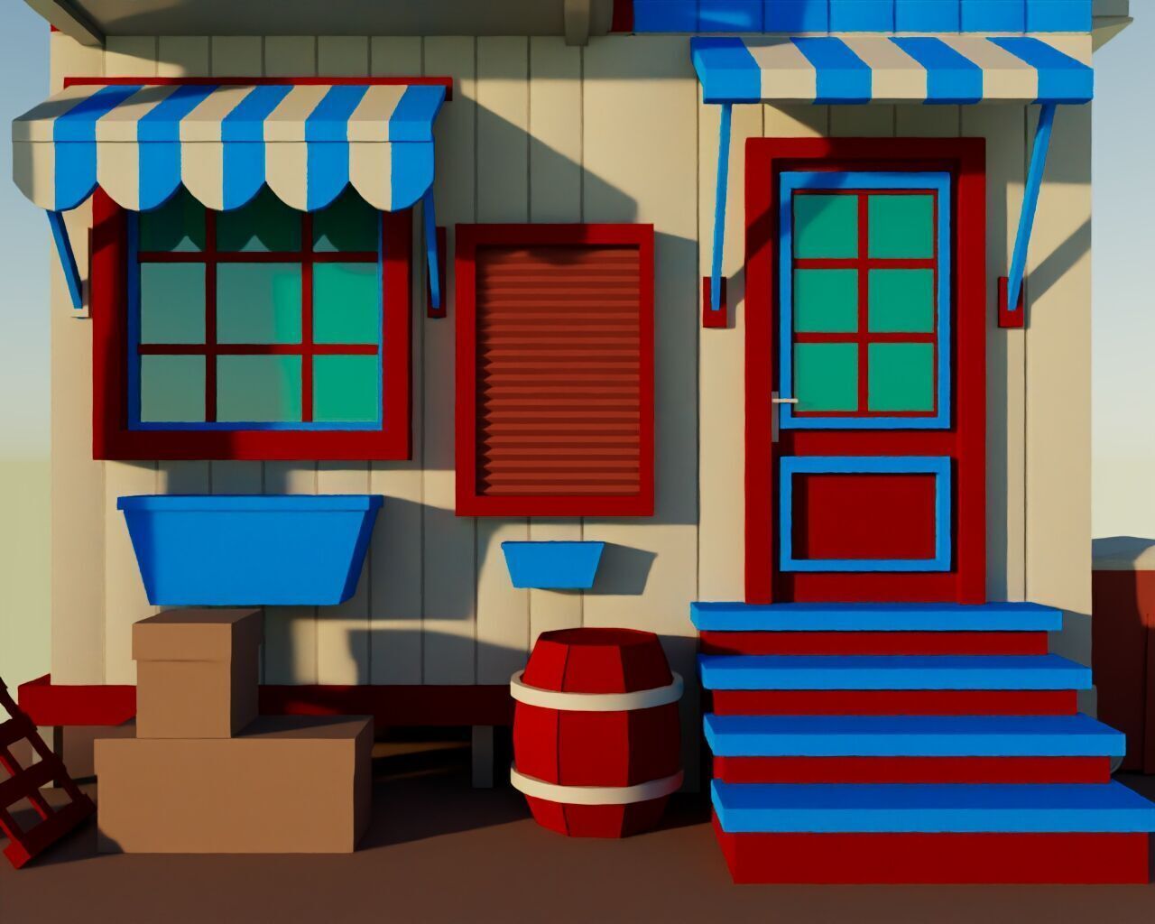 Low Poly House Low-poly 3D model_3