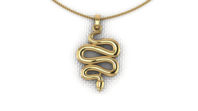 A pendant made in the shape of a snake 3D print model
