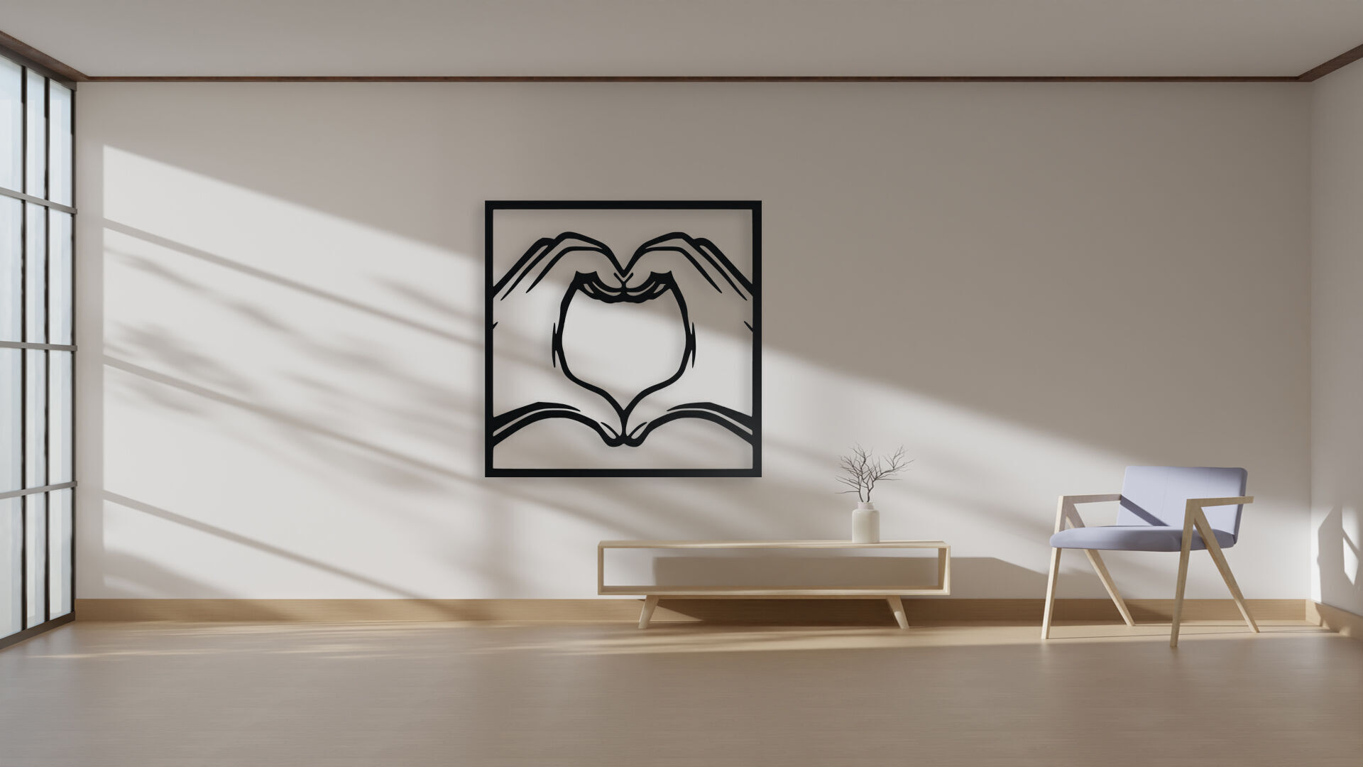 Heart Hands Wall Art 3D print model_4