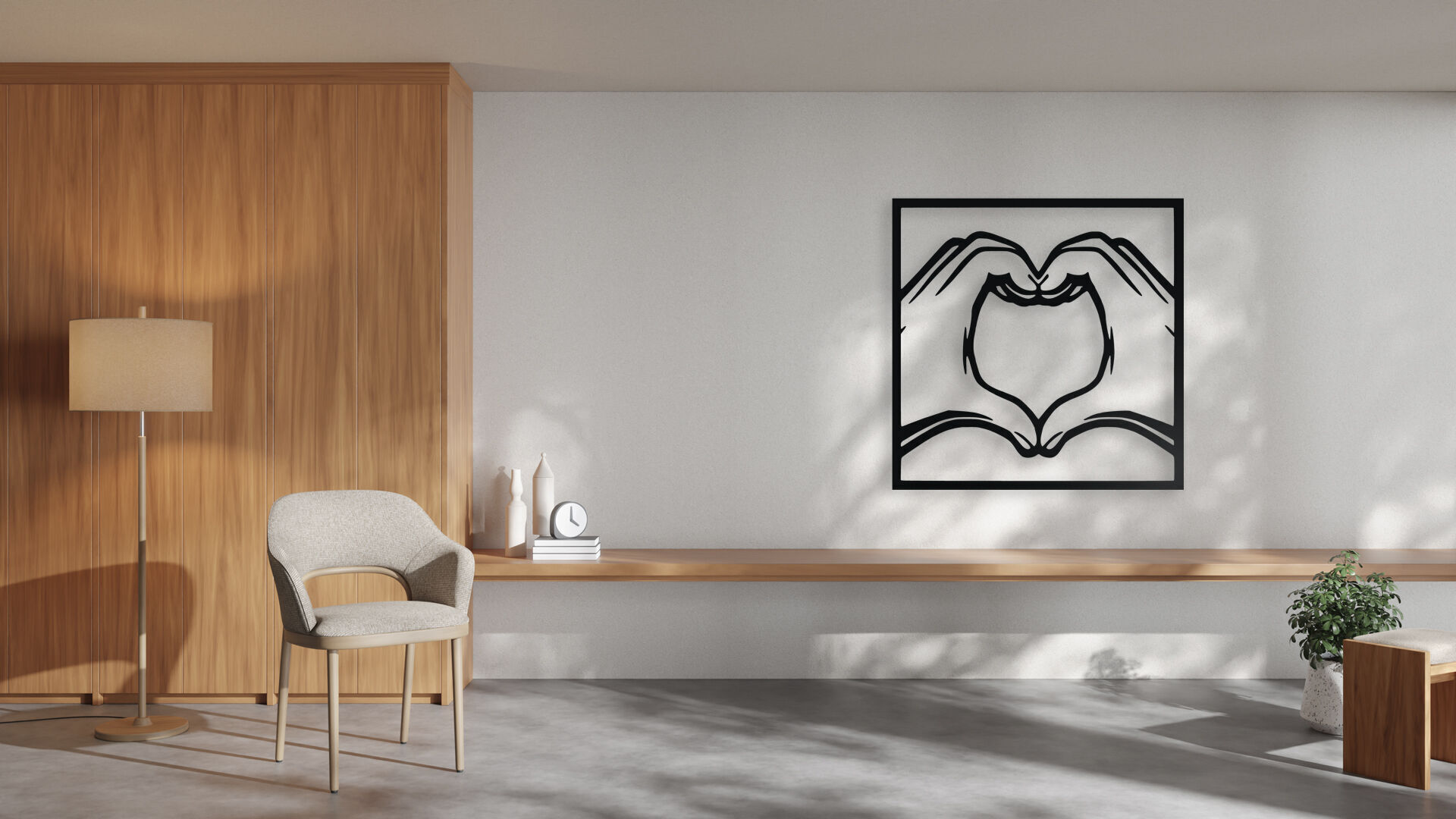 Heart Hands Wall Art 3D print model_1