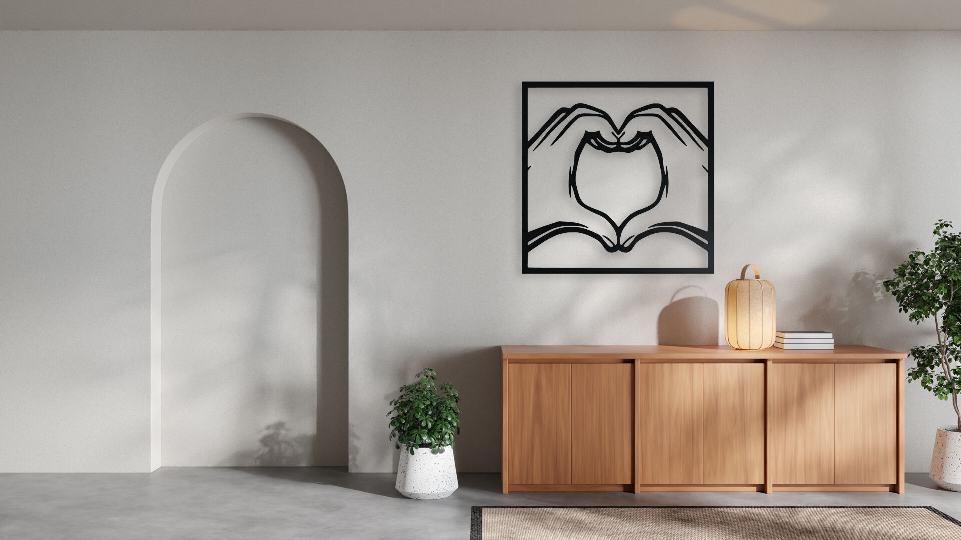 Heart Hands Wall Art 3D print model_2