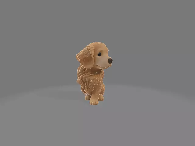 Golden Retriever Puppy   Cute Dog Figurine 3D print model_6