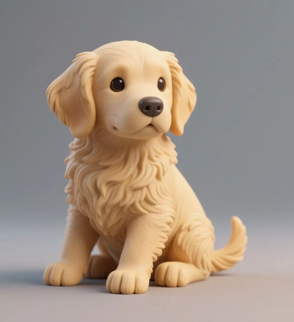 Golden Retriever Puppy   Cute Dog Figurine 3D print model_0