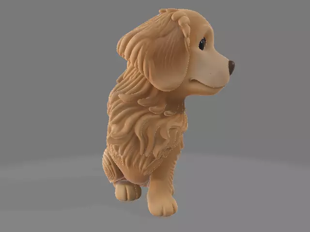 Golden Retriever Puppy   Cute Dog Figurine 3D print model_4