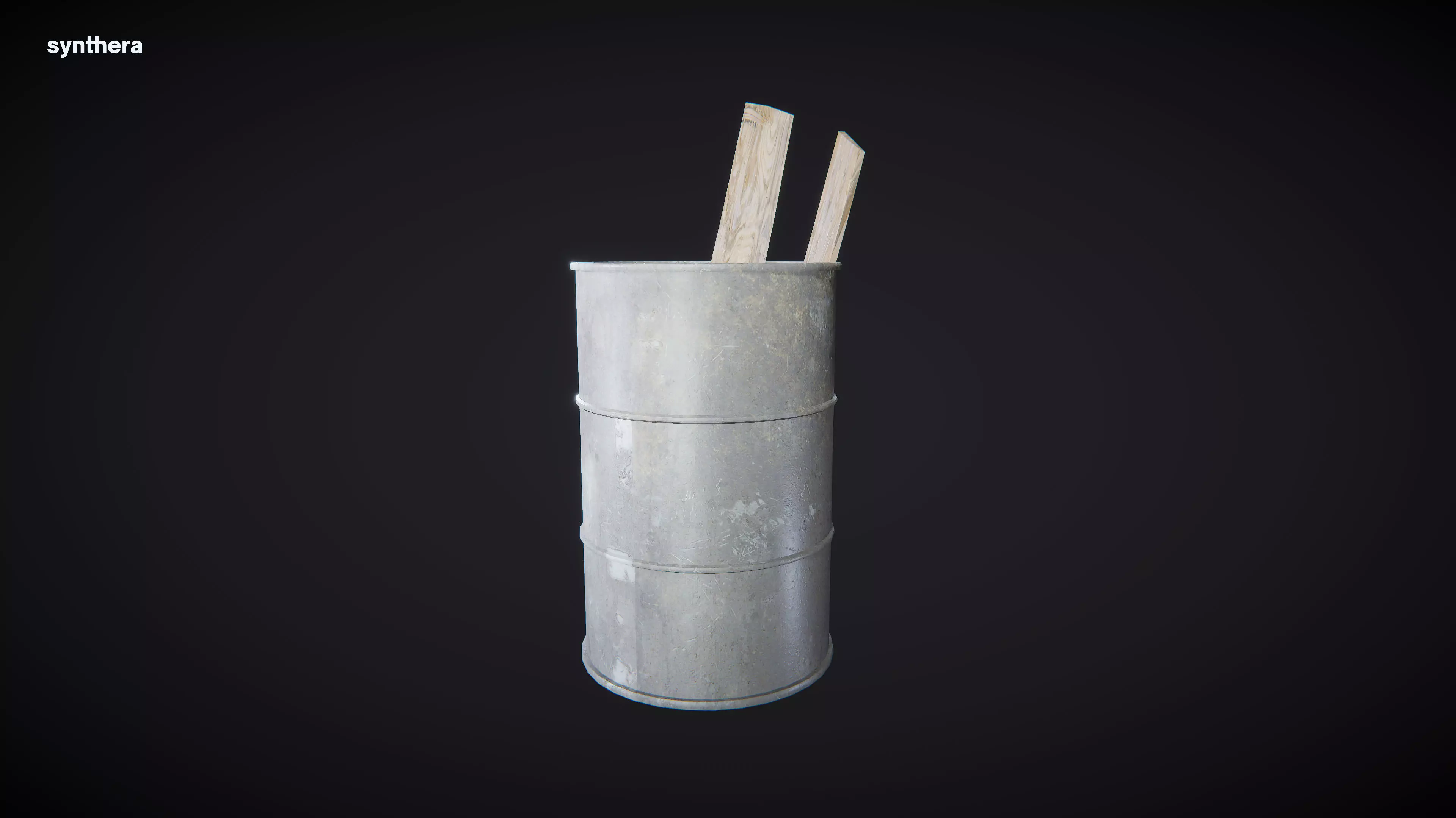 Metal Barrel 01 3D model_0