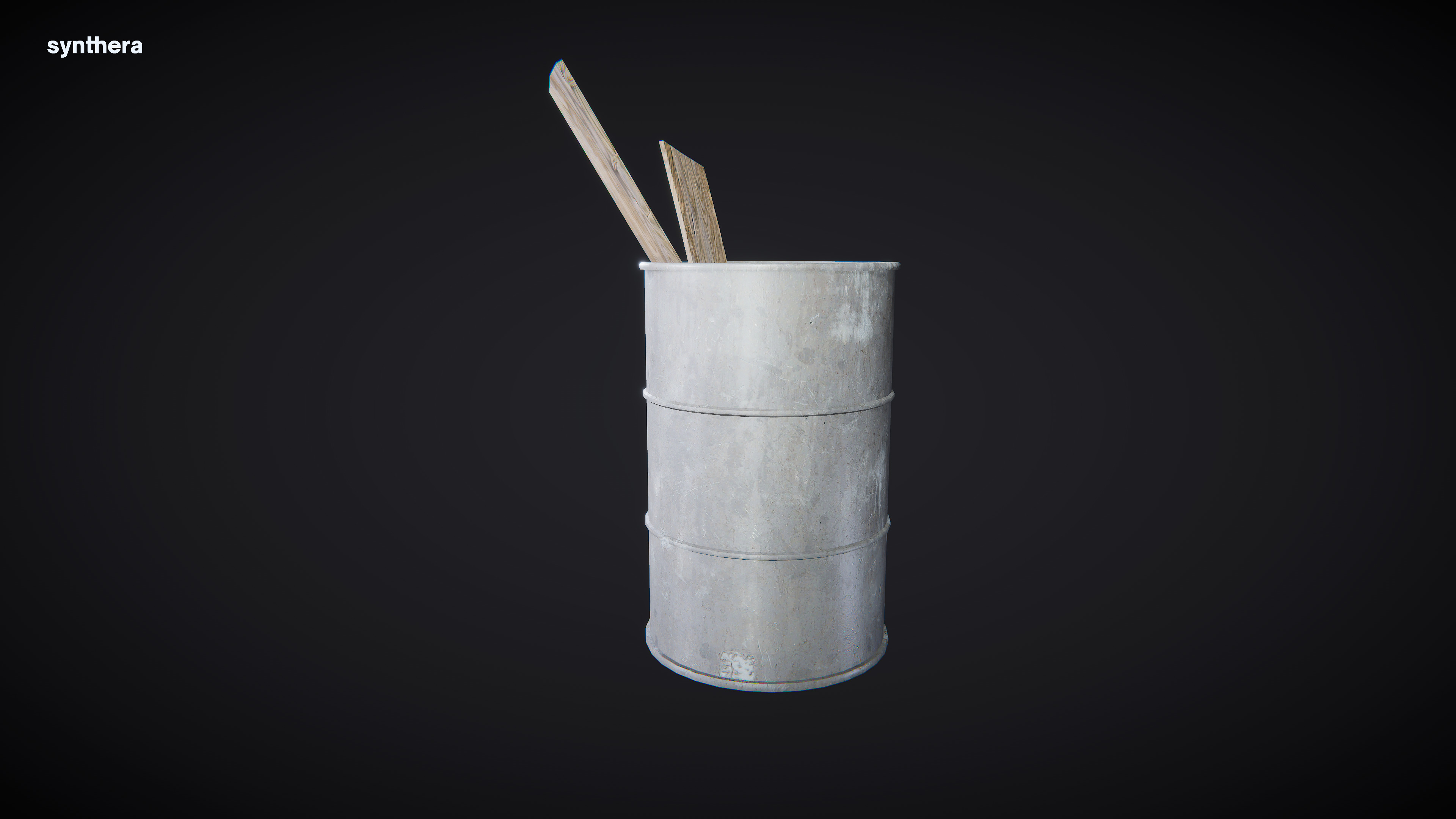 Metal Barrel 01 3D model_3