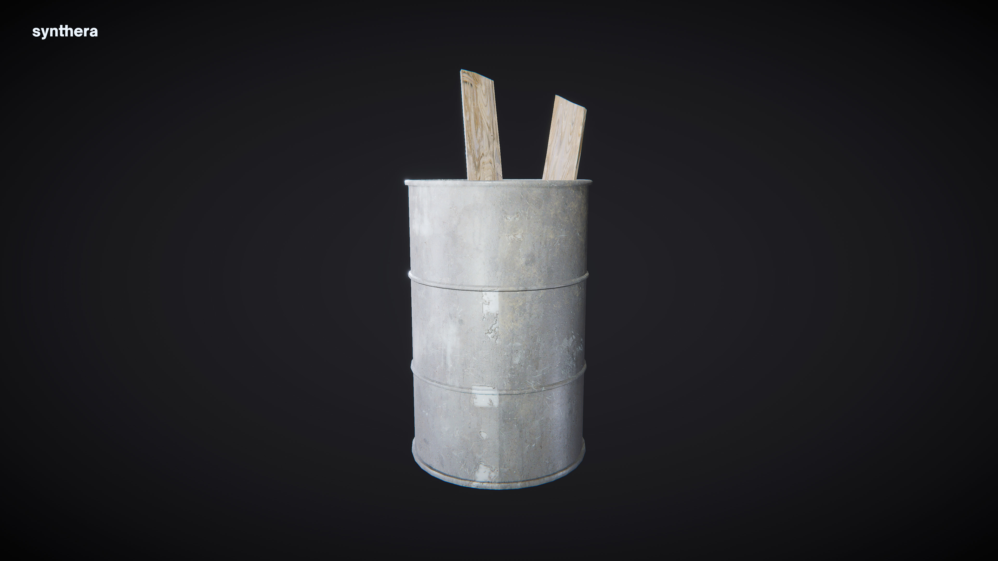 Metal Barrel 01 3D model_2