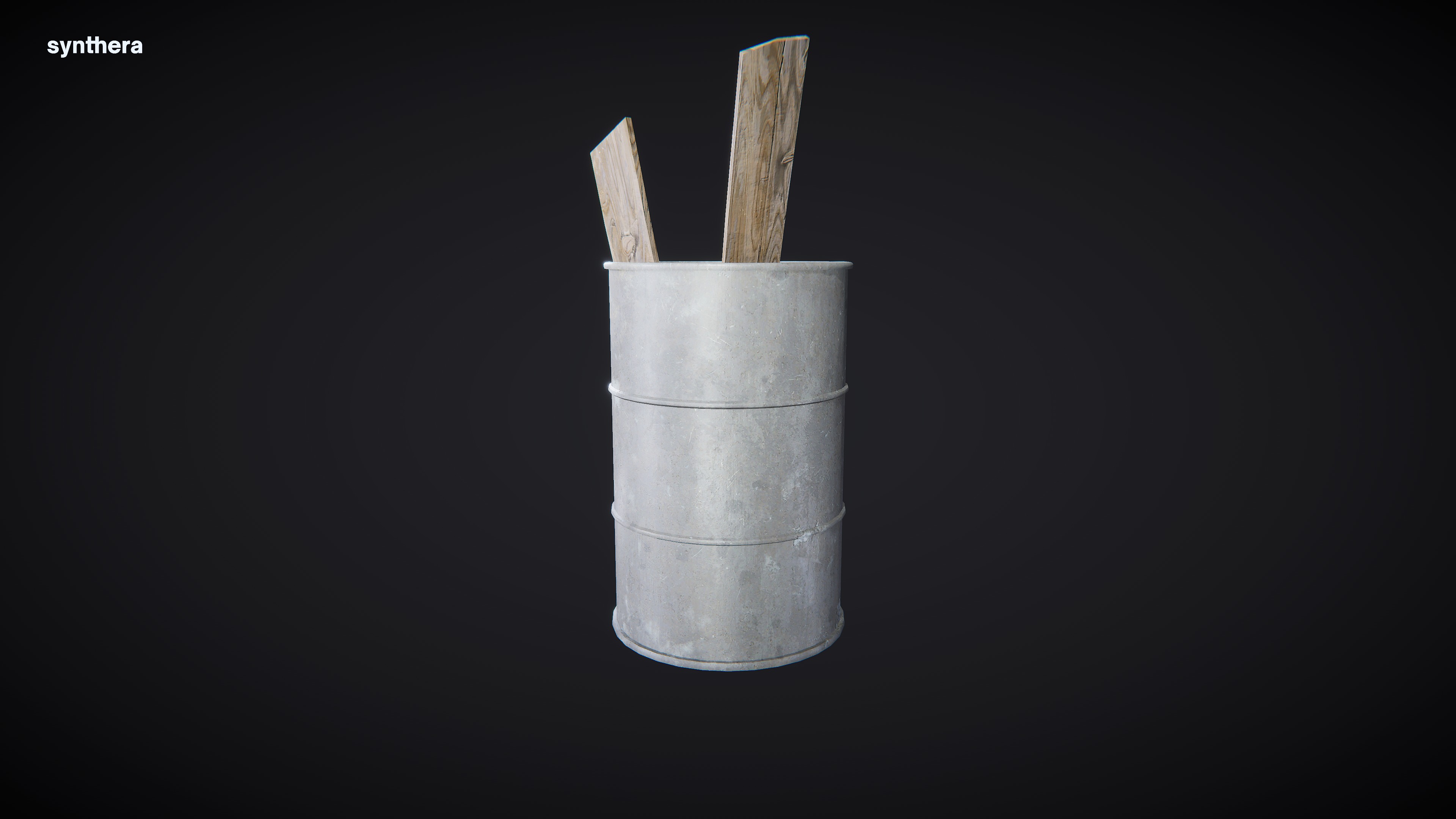 Metal Barrel 01 3D model_4