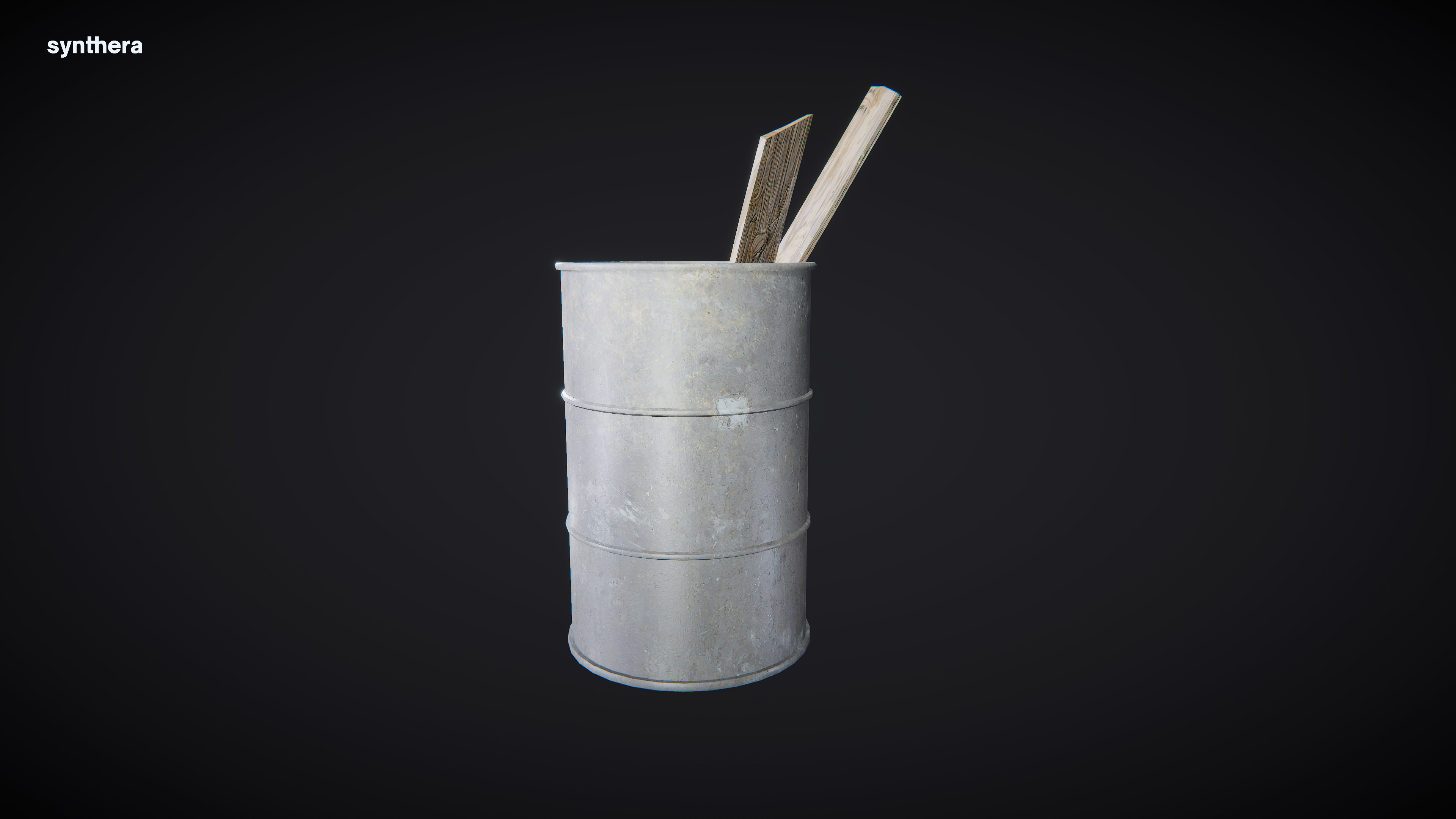 Metal Barrel 01 3D model_5