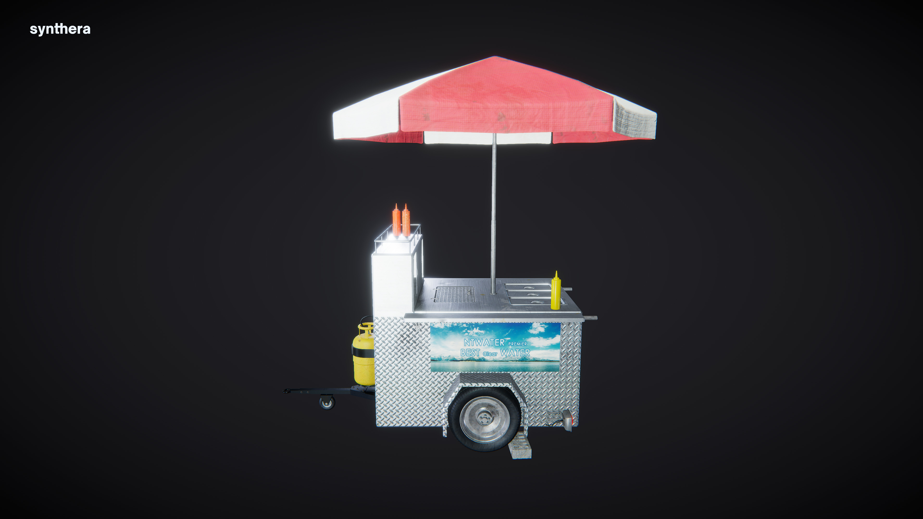 Hot Dog Trailer 3D model_2