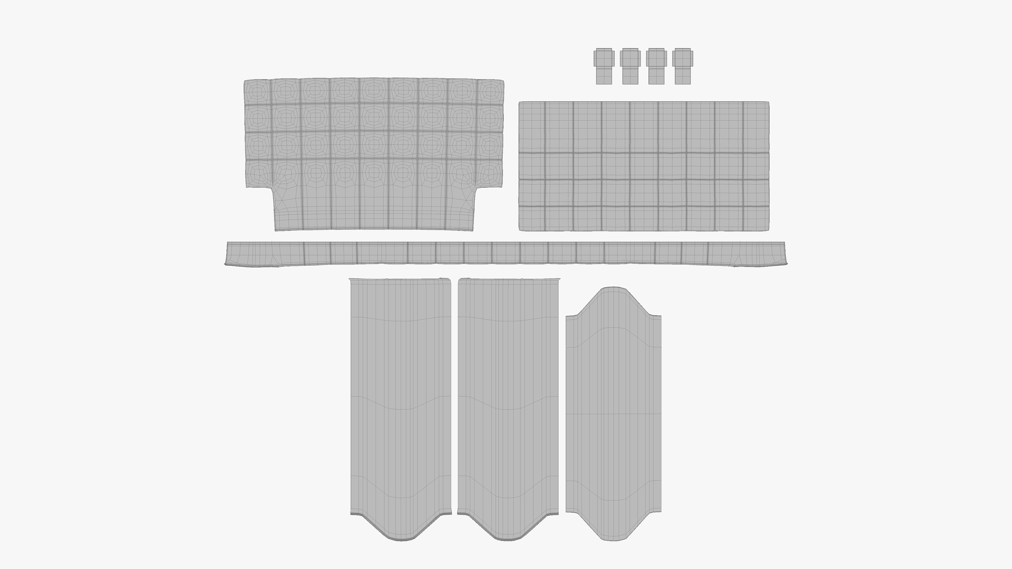 Brown Double Bed 3D model_9