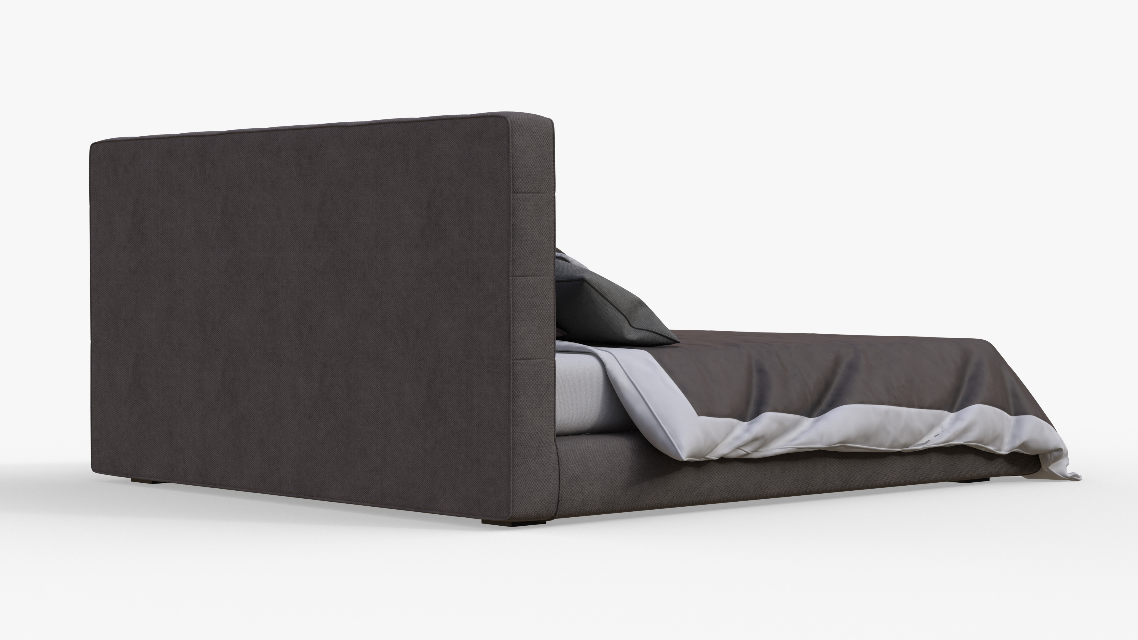 Brown Double Bed 3D model_3