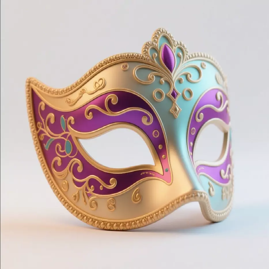 713 Venetian Carnival Mask Color 3D Model 3D print model_0