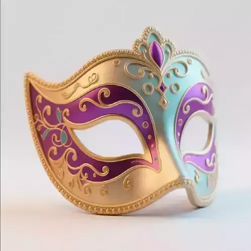  713  Venetian Carnival    Mask    Color  3D Model 3D print model