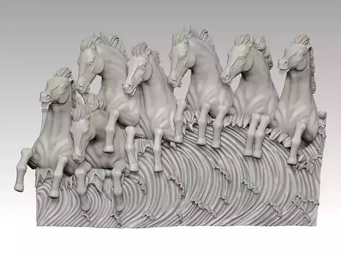 Seven Horses ready 3d print stl model