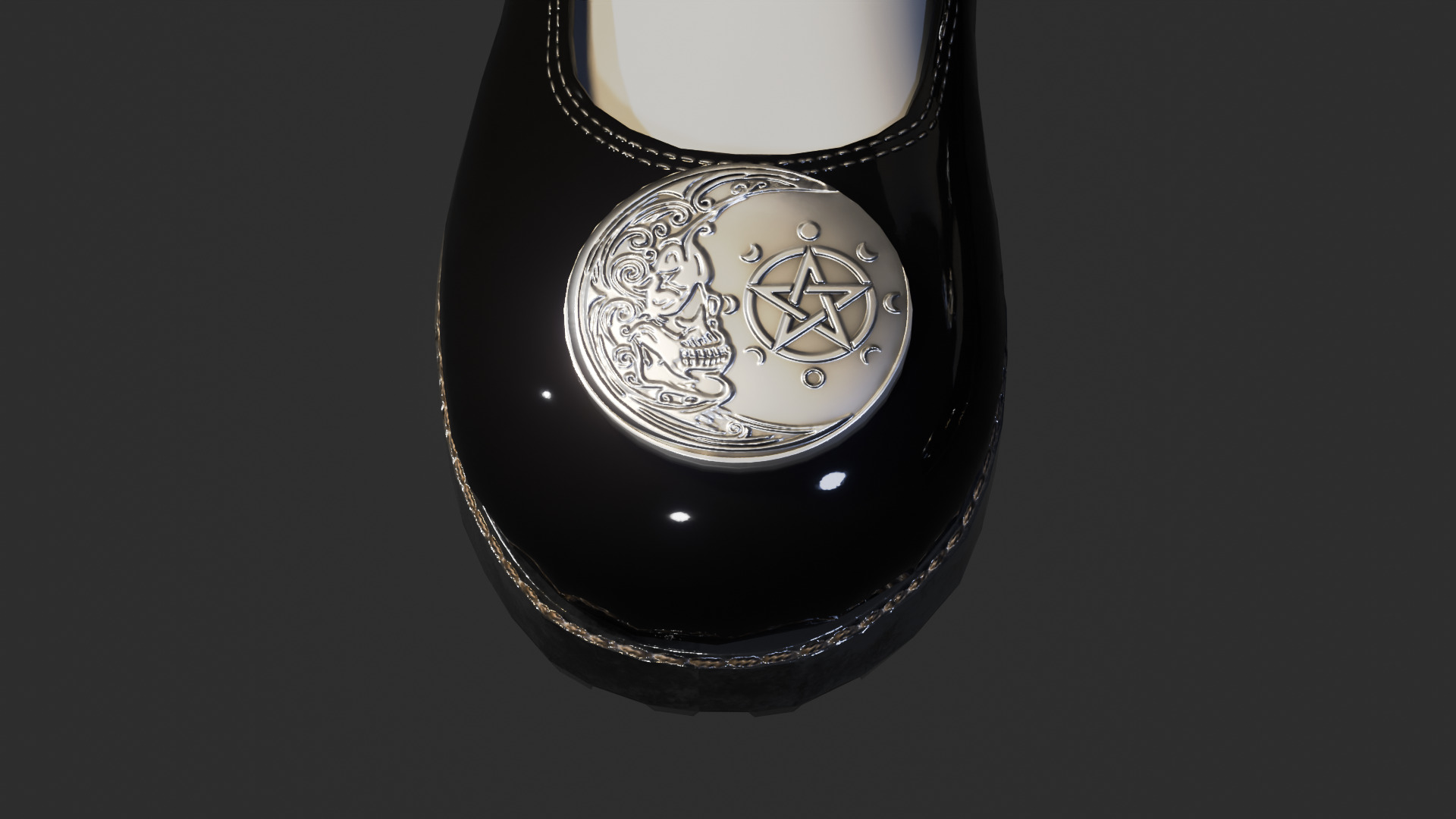 Gothic Platform Loafers for game characters low-poly Low-poly 3D model_5
