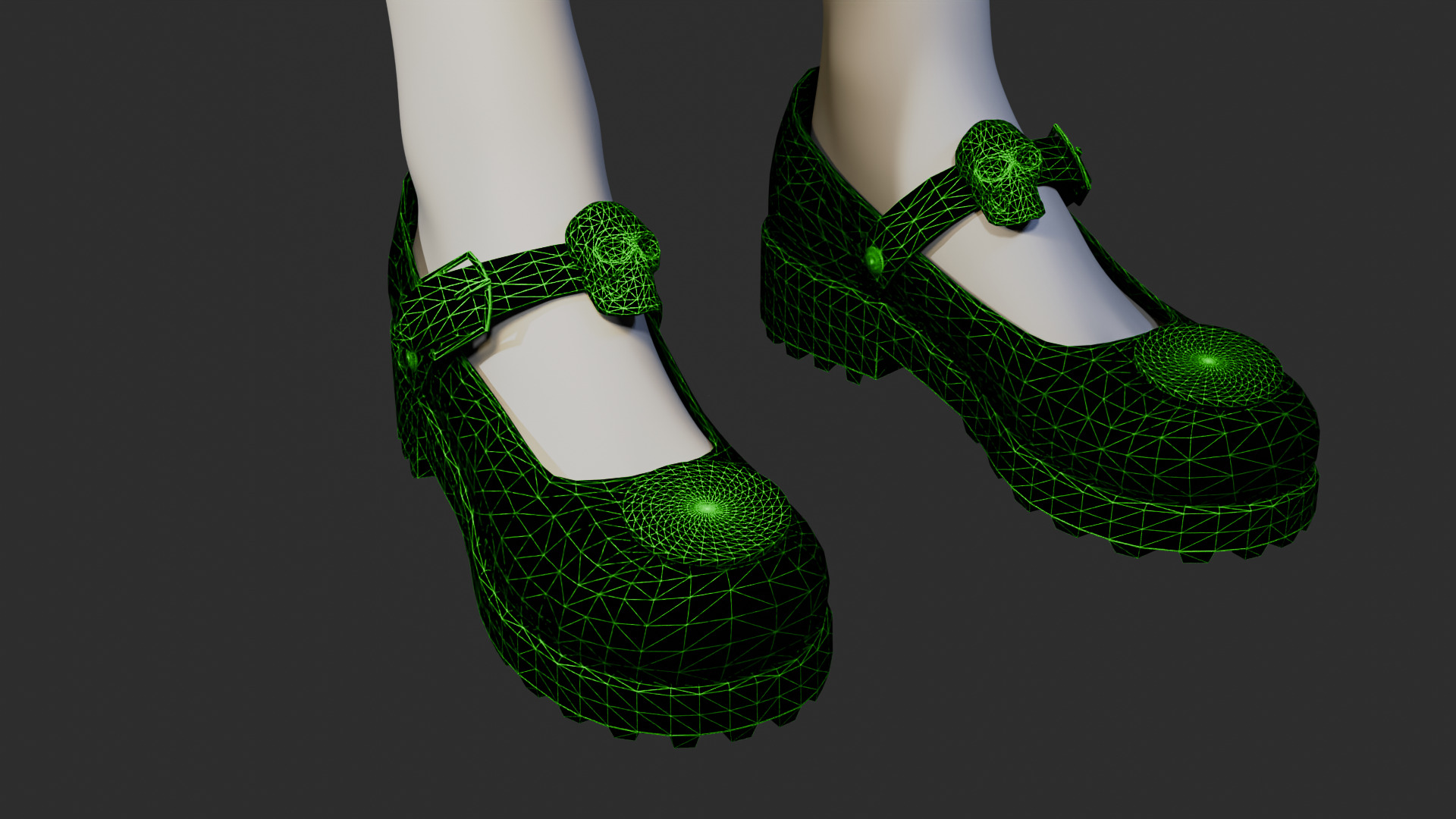 Gothic Platform Loafers for game characters low-poly Low-poly 3D model_6