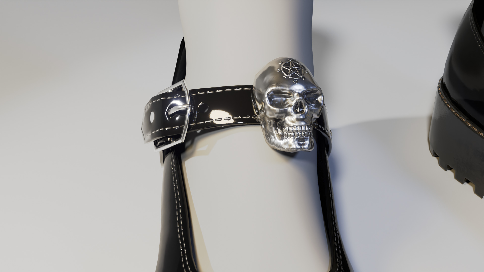 Gothic Platform Loafers for game characters low-poly Low-poly 3D model_4